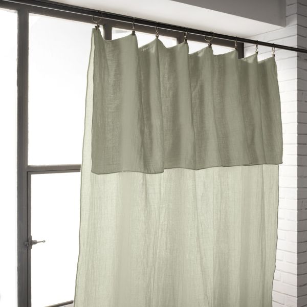 Rideau ajustable 140x300 cm Gaze de coton Vert d’eau