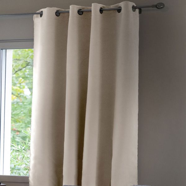 Rideau Occultant 180x260 cm Doublure polaire Polyester Naturel