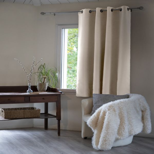 Rideau Occultant 140x260 cm Polyester Naturel