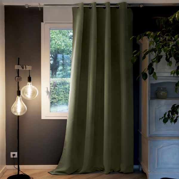 Rideau Occultant 280x260 cm Doublure polaire Polyester Romarin