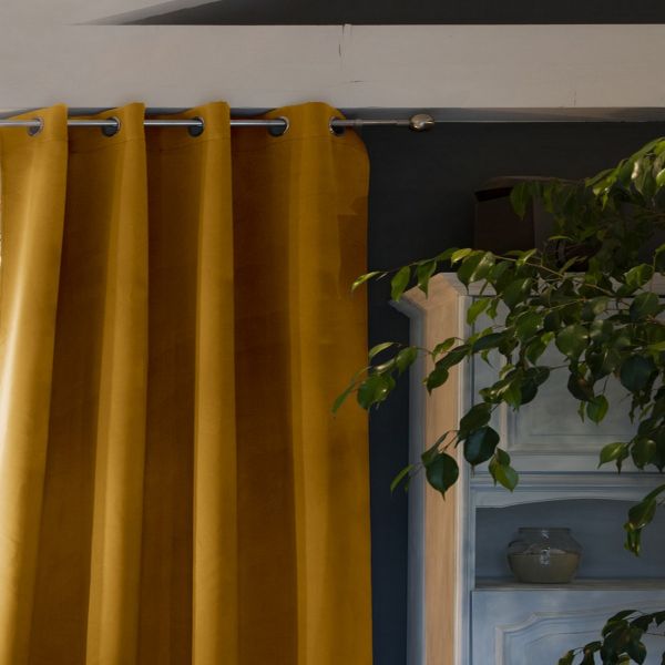 Rideau Occultant 180 X 260 cm Polyester Moutarde