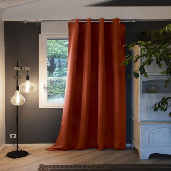 Rideau Occultant 140x180 cm Polyester Terracotta