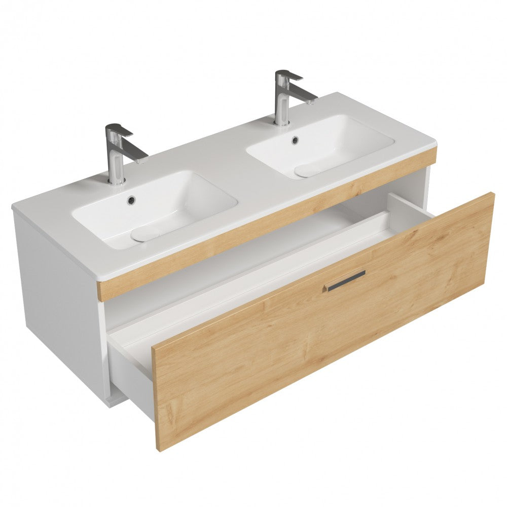 Meuble double vasque Rubite 1 tiroir  120 cm