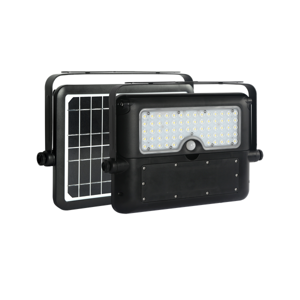 FlinQ Solar LED Floodlight 10W - Projecteur à énergie solaire - Lampe d'extérieur - IP65 - Lumière vive avec détecteur de mouvement