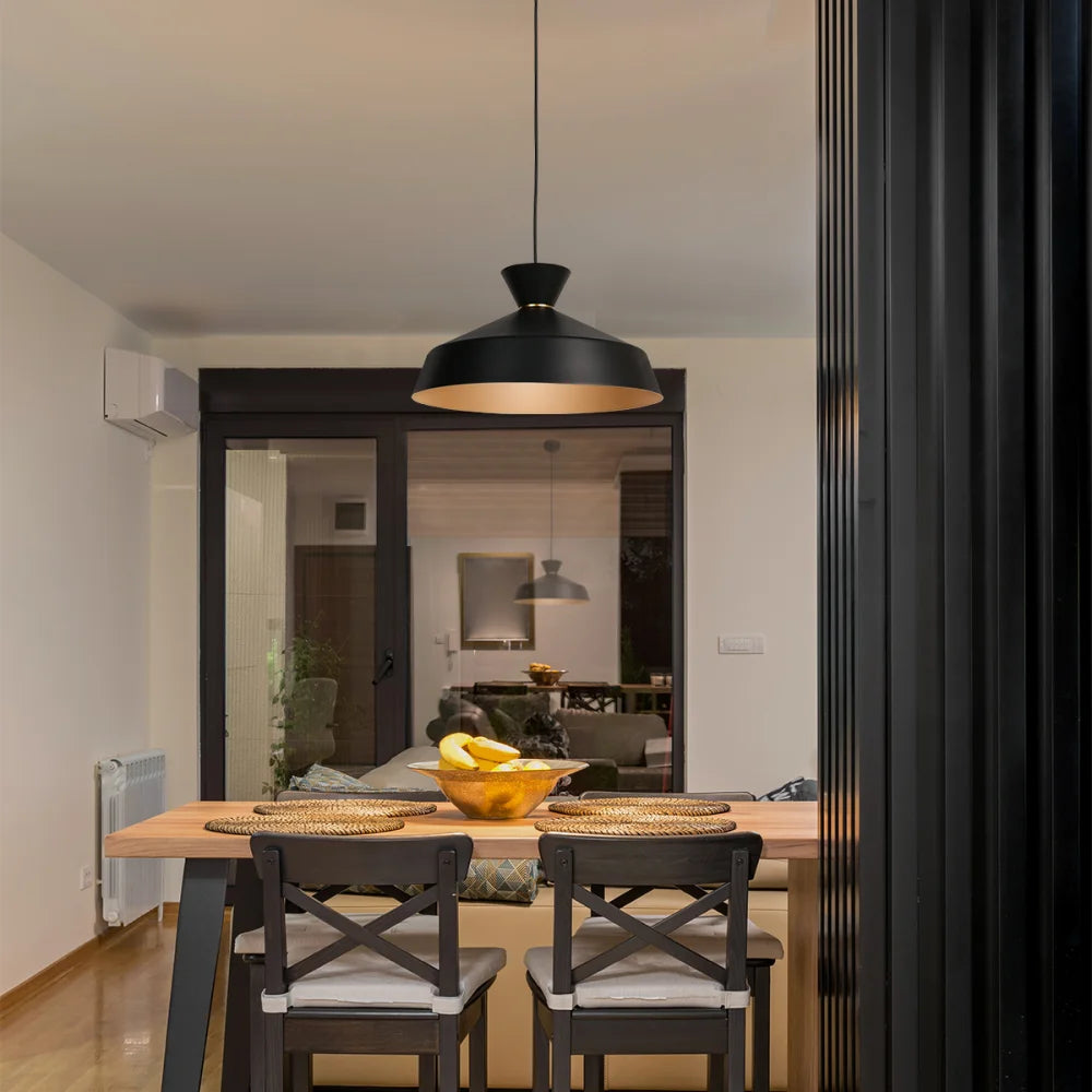 Lampe suspension noire - diamètre 40 cm - Skandina