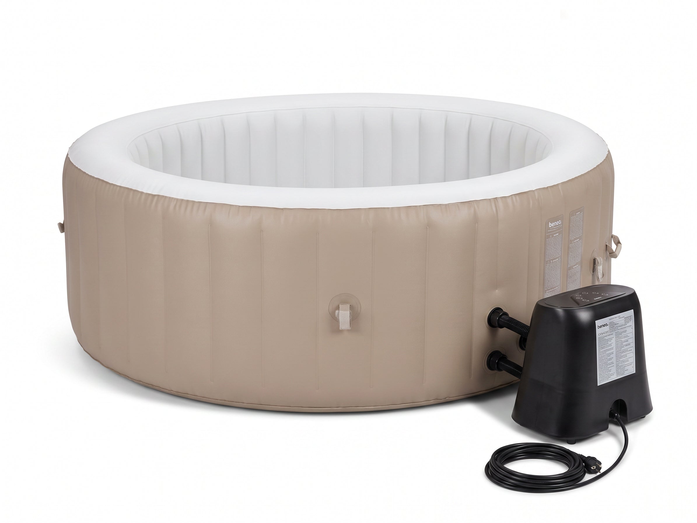 Spa gonflable 4 places rond Beige  Diamêtre : 180 cm - Filtre et bâche inclus