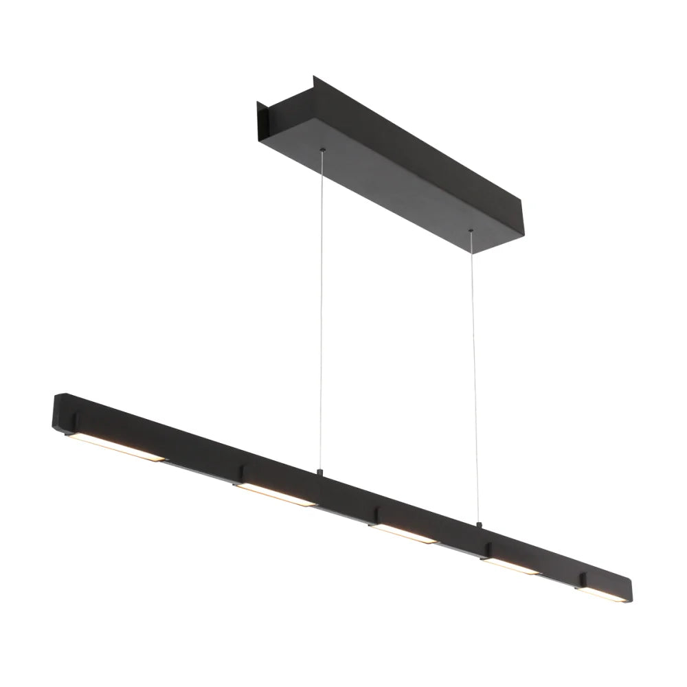 Lampe design suspension noire - 7 lumières - Bloc