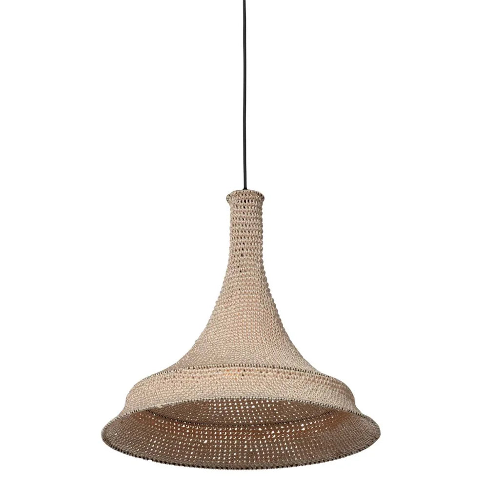 Lampe suspension orientale tissée main crème - Marrakech