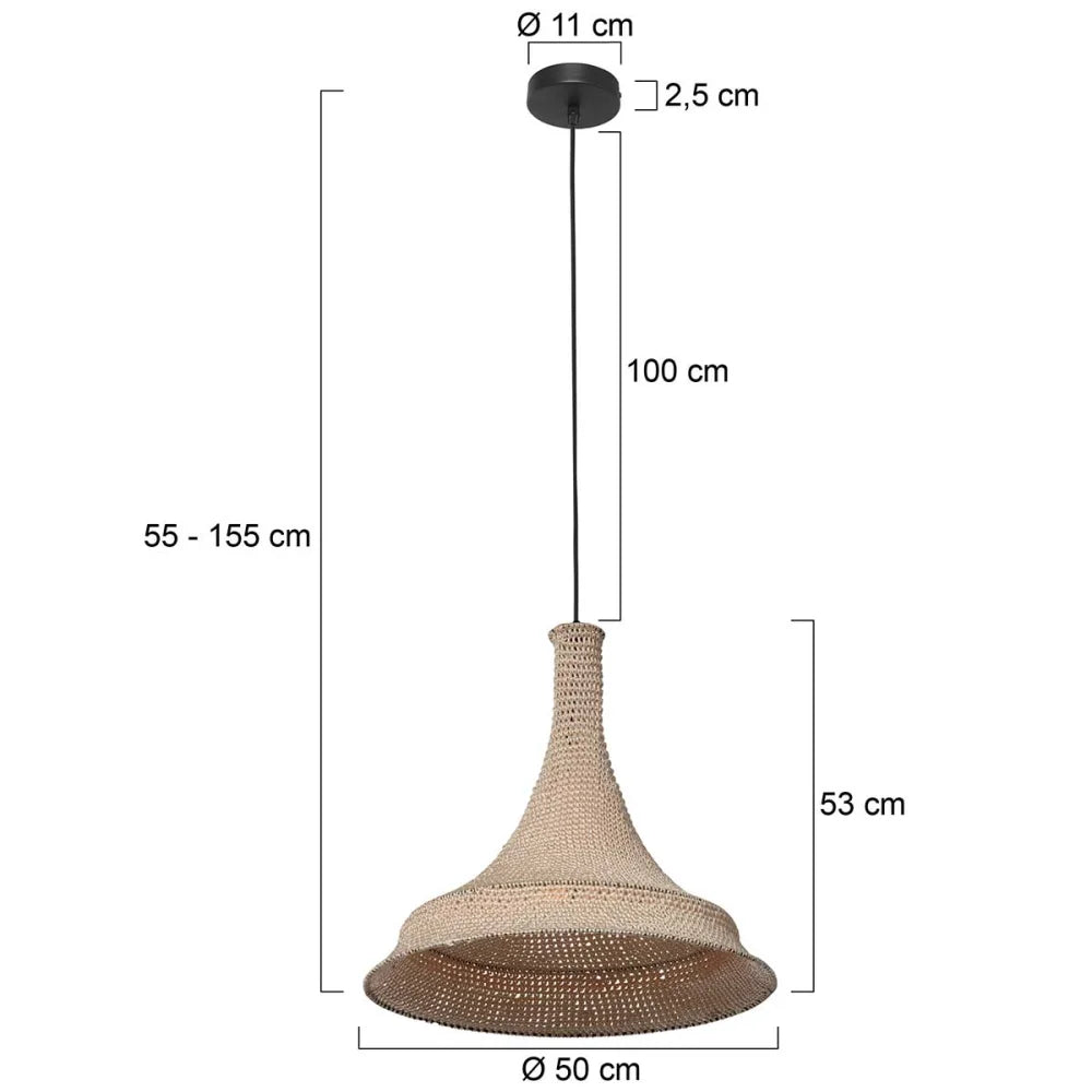 Lampe suspension orientale tissée main crème - Marrakech