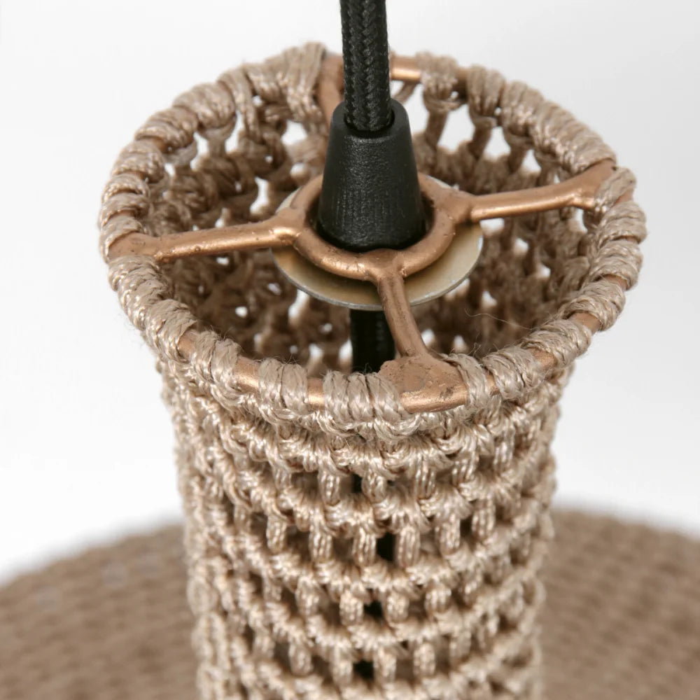 Lampe suspension orientale tissée main crème - Marrakech