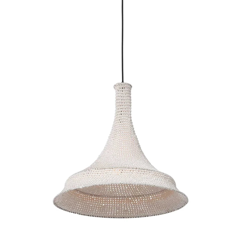 Lampe suspension orientale tissée main blanche - Marrakech