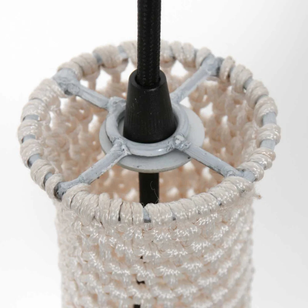 Lampe suspension orientale tissée main blanche - Marrakech