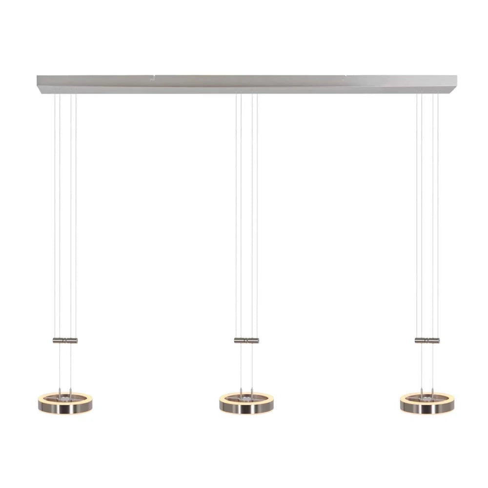 Lampe suspension en acier brossé - 6 lumières - Piola