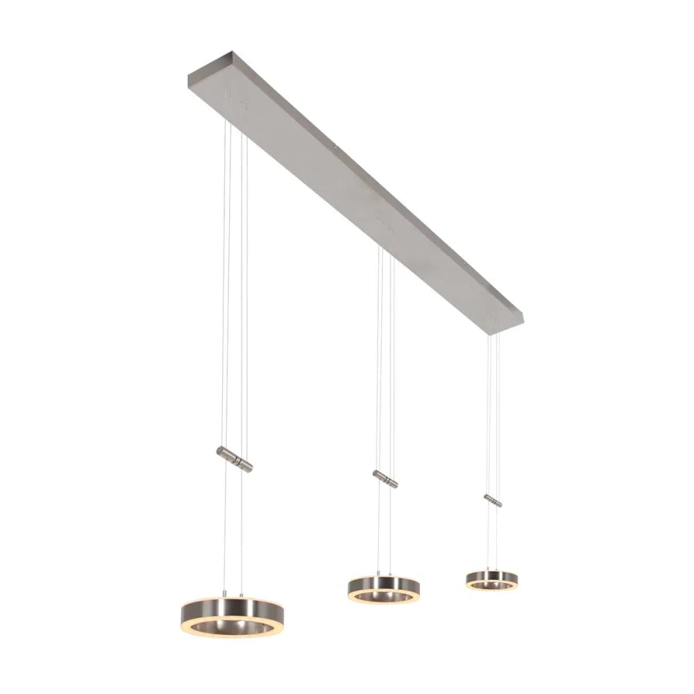 Lampe suspension en acier brossé - 6 lumières - Piola