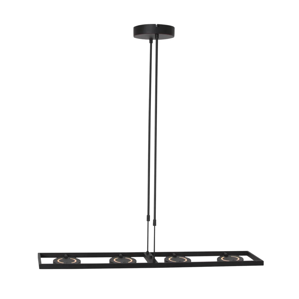 Lampe suspension noire - 4 lumières - Soleil