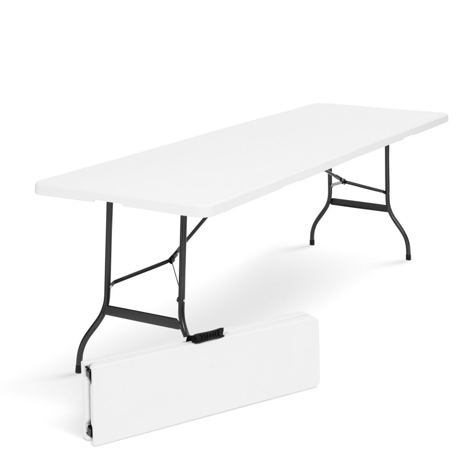 Table de jardin pliante blanche 8 personnes 180cm