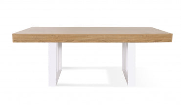 Table repas Brixton 225cm plateau bois et pieds blancs