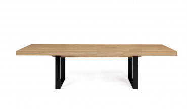 Table repas extensible Brixton 200-300cm plateau bois et pieds noirs