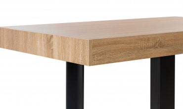 Table repas Brixton 160cm plateau bois et pieds noirs