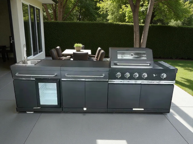 Cuisine d'extérieur anthracite King Range Buschbeck