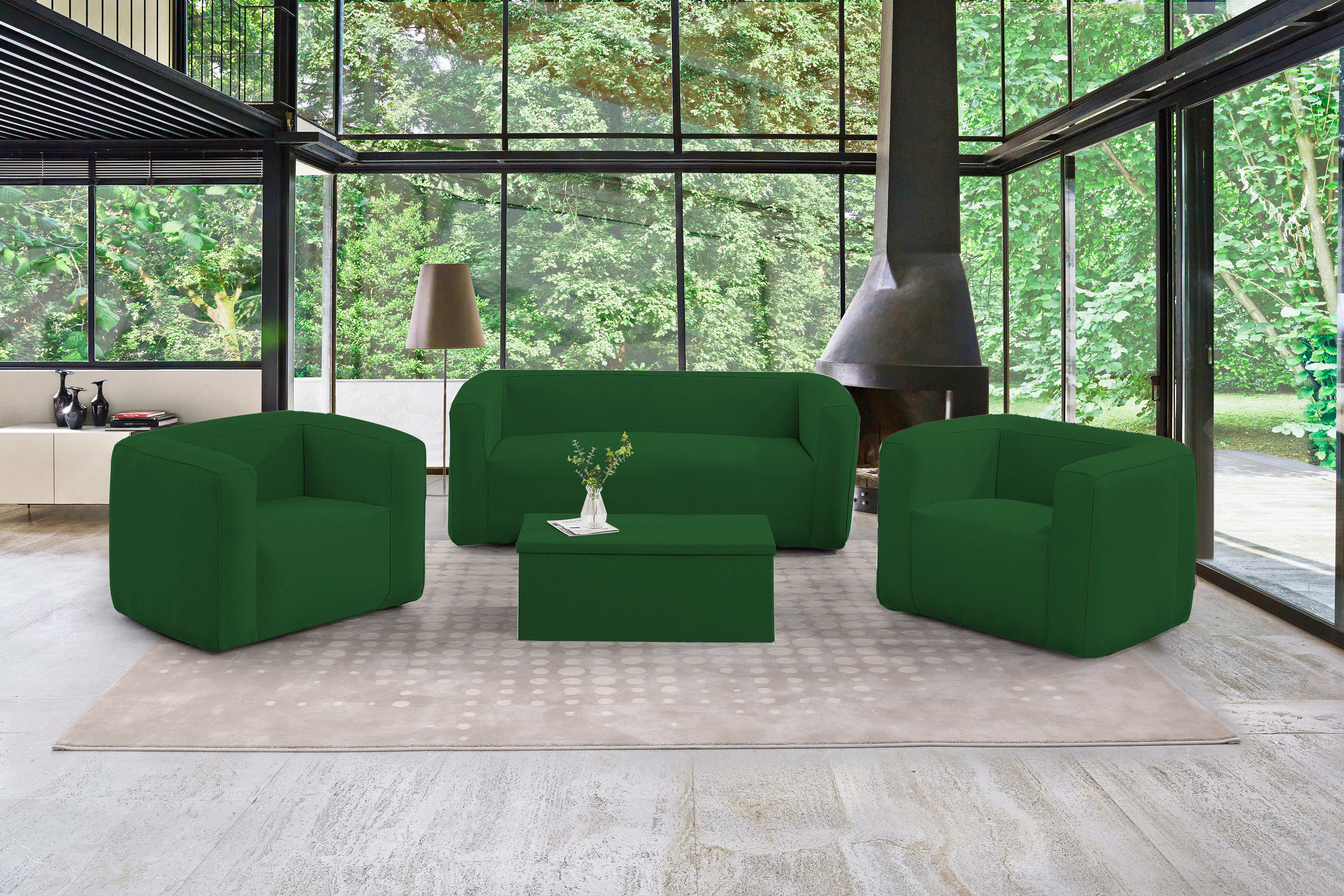 Set de salon gonflable complet Terracotta - Intérieur et extérieur - Couleur Vert