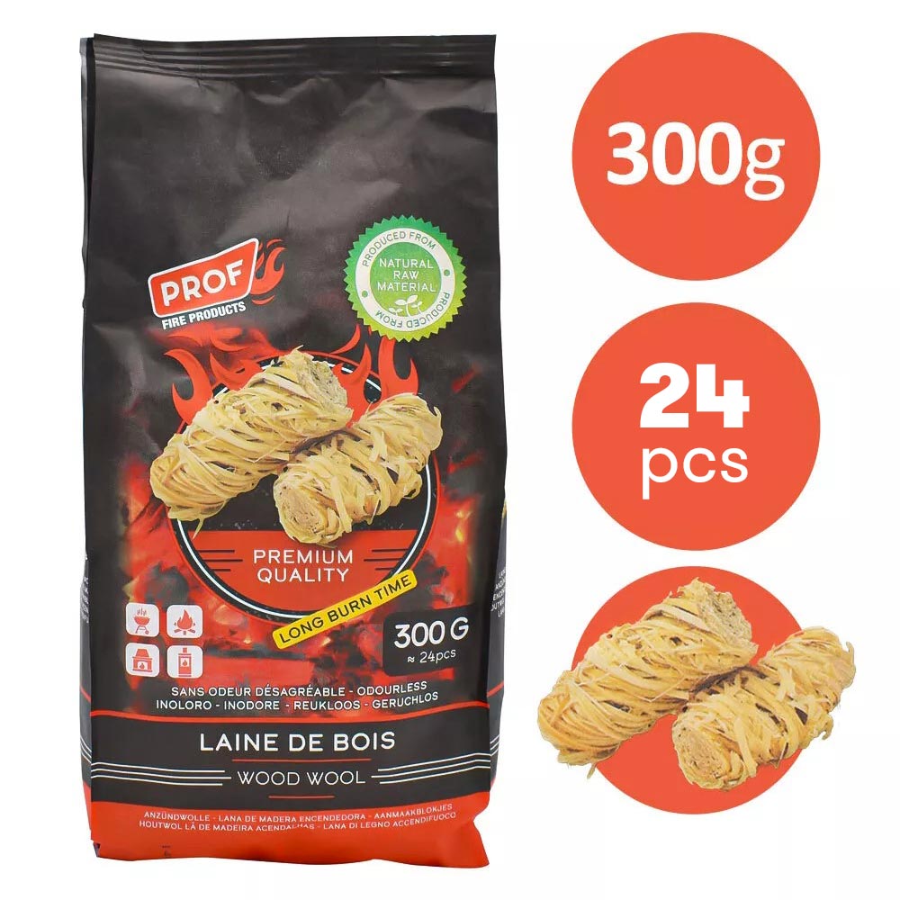Allume-feux écologiques en laine de bois – Pack de 24