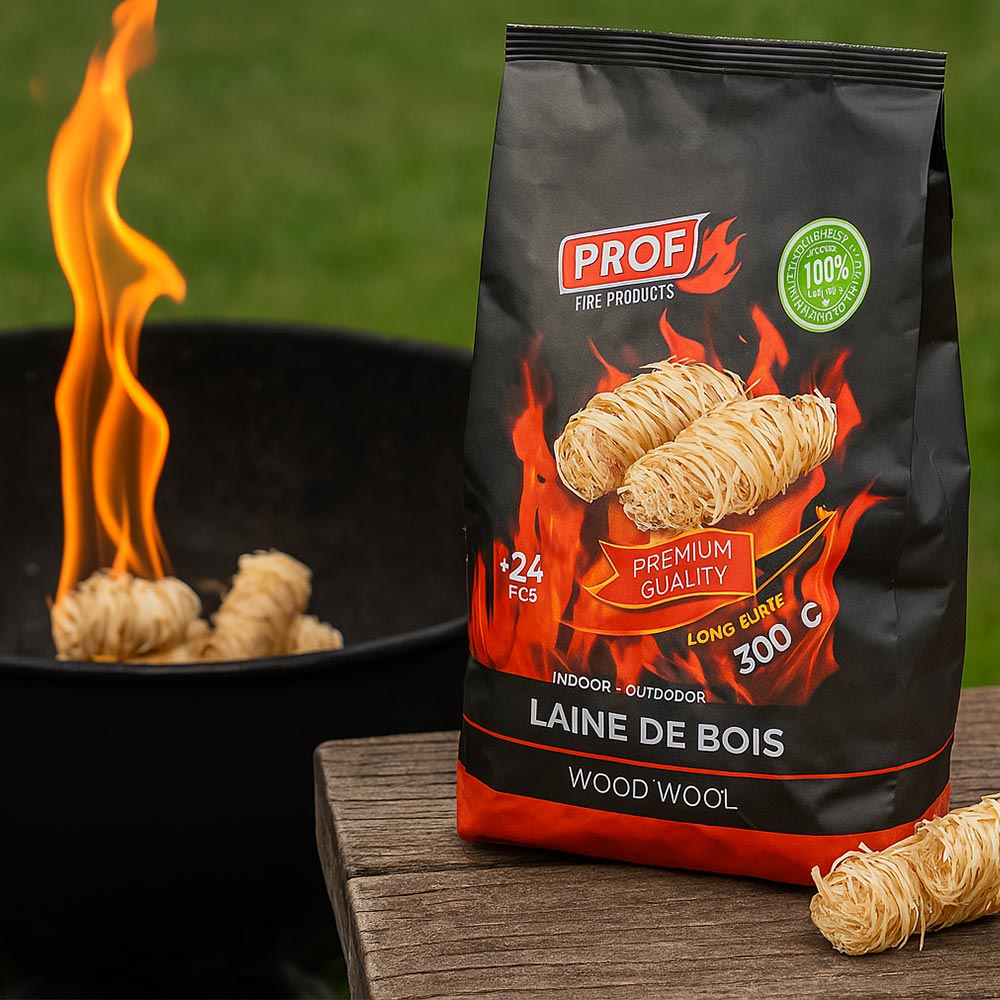Allume-feux écologiques en laine de bois – Pack de 24