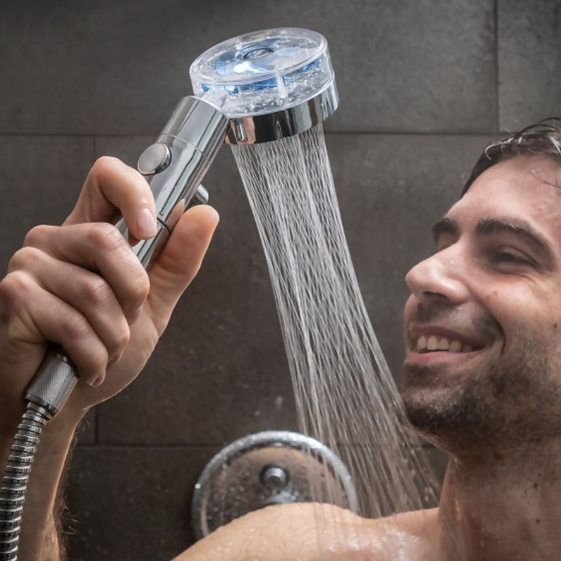 Pommeau de Douche Écologique avec Hélice à Pression et Filtre Purificateur